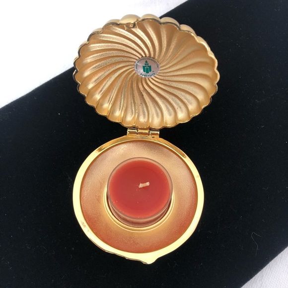 5/$25 SALE VINTAGE PARTYLITE Brass Tea Light Holder with Tea Candle